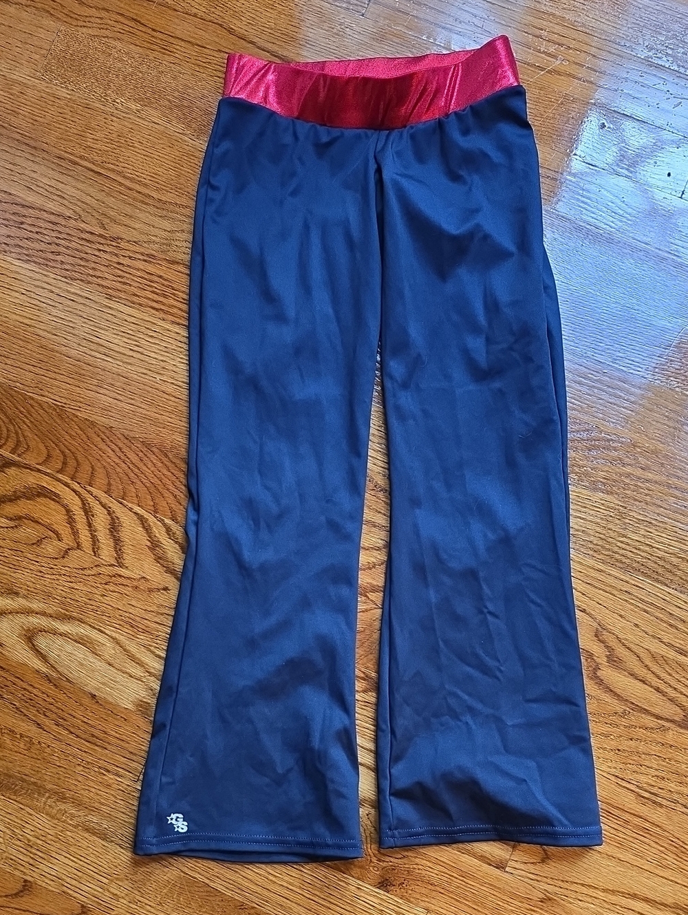 Girls' Navy Leggings with Pink Waistband - Kids Active Bottoms